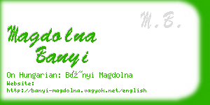 magdolna banyi business card